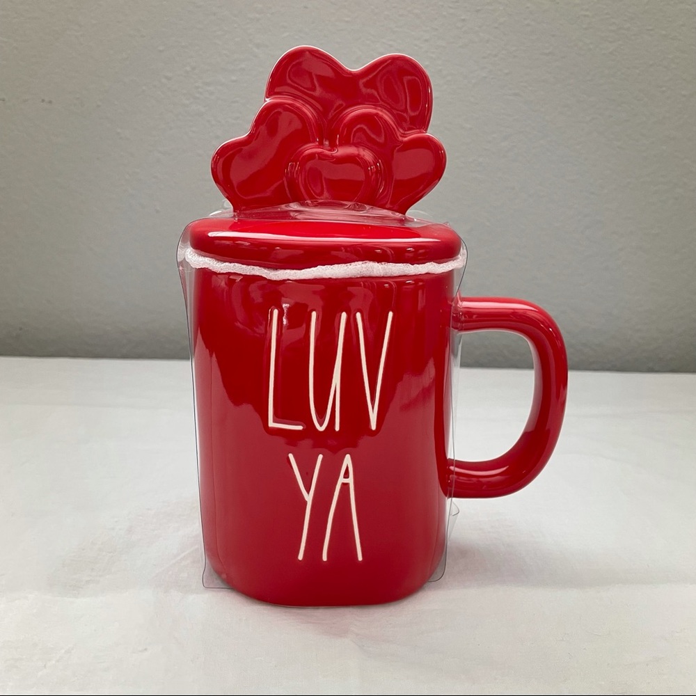 Rae Dunn LUV YA Mug hearts topper